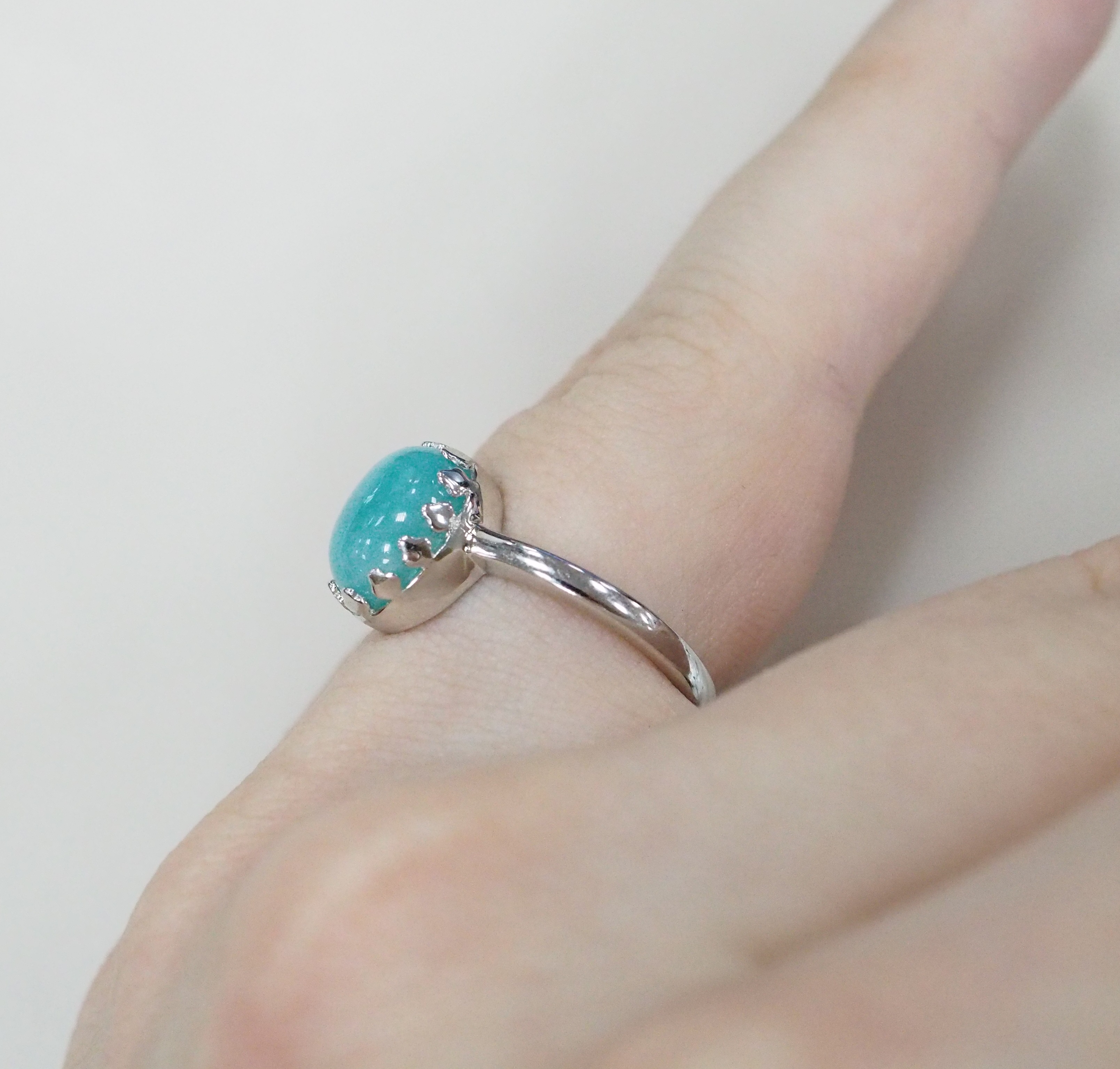 Серебряное кольцо с амазонитом